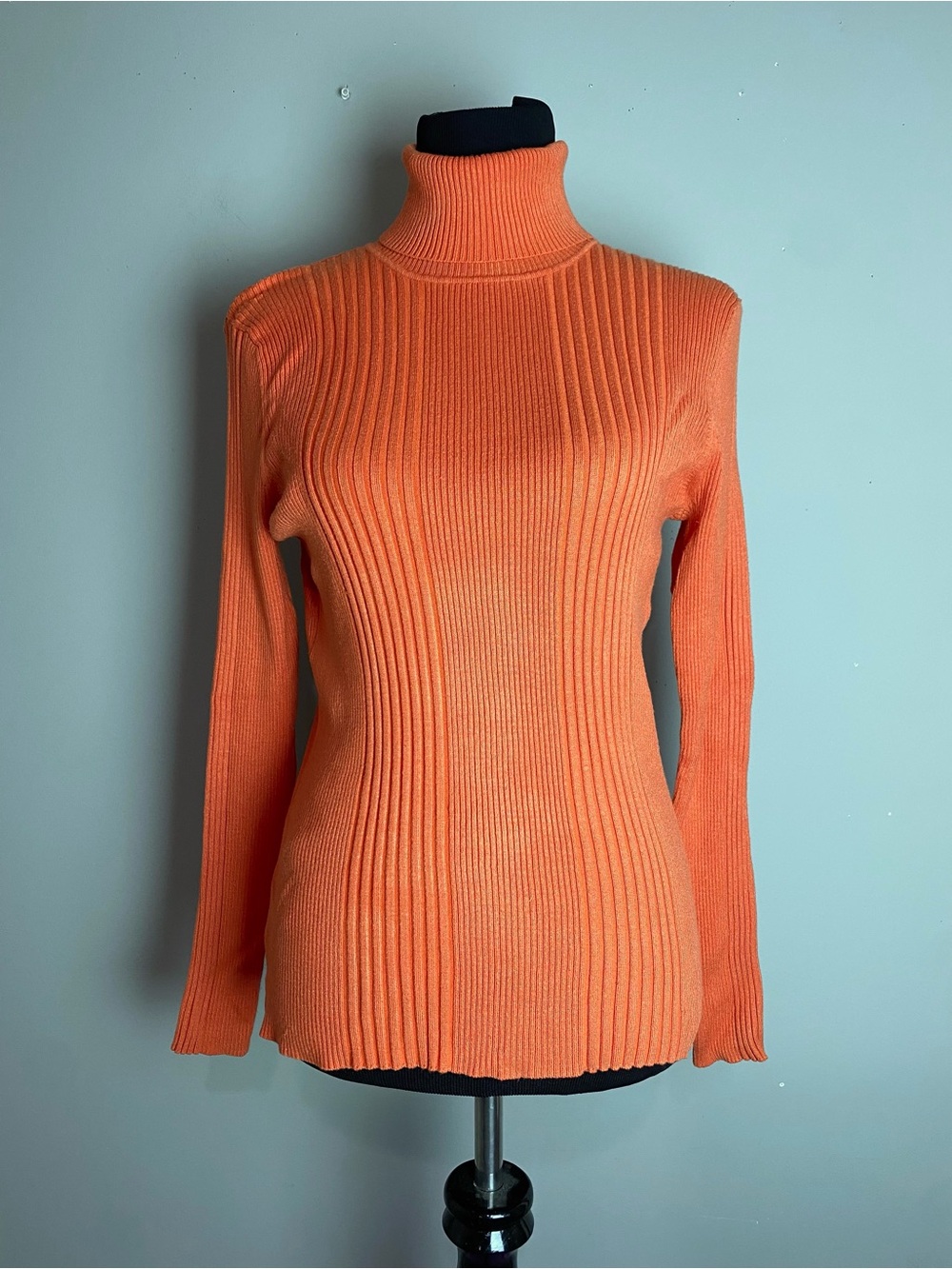 united states sweaters Orange Ribbed Turtleneck